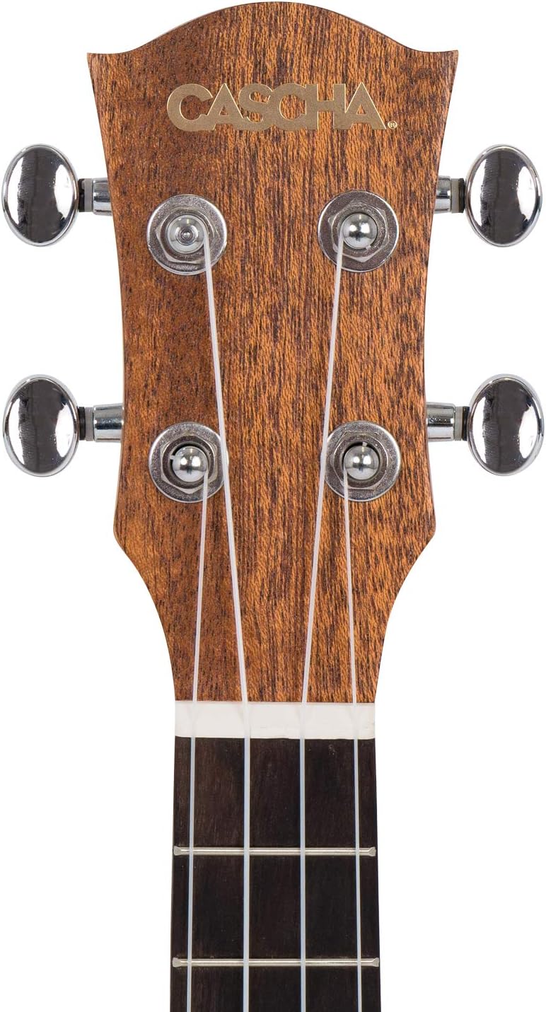 CASCHA Sopran Ukulele, Massive Fichtendecke, Solid Top, Hawaii Gitarre Starter Lern Set mit Zubehör,