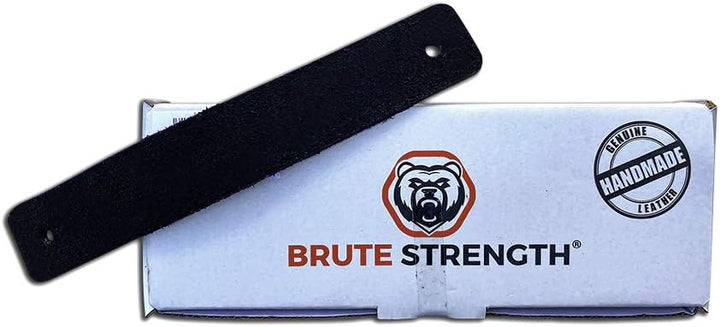 Brute Strength - Ledergriffe für Möbel - Wildleder - Schwarz - 12 Stück - 16,5 x 2,5 cm - Schrankgri