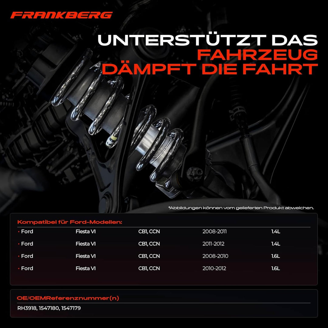 Frankberg 2x Federn Fahrwerksfeder Vorderachse Kompatibel mit Fiesta VI CB1 CCN 1.4L 1.6L Kasten/Sch