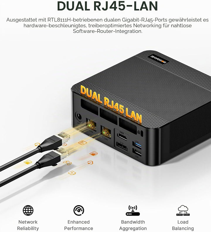 BOSGAME P6 Mini PC Windows 11 Pro für Home Office & Gaming, AMD Ryzen 9 6900HX (bis 4,9GHz), 24GB LP