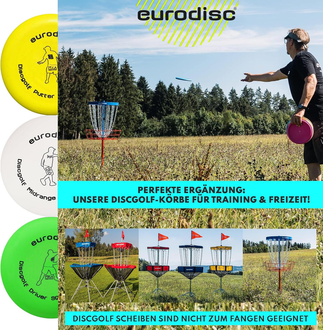 eurodisc Disc-Golf Einsteiger Starter Set, PDGA Approved, Putter Midrange Driver Disc, Einsteiger St