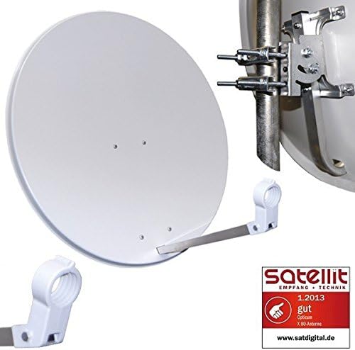 HD Sat Anlage 80cm Spiegel + Opticum Quad LNB für 4 Teilnehmer + 40cm Wandhalter + SAT Finder (3 Far