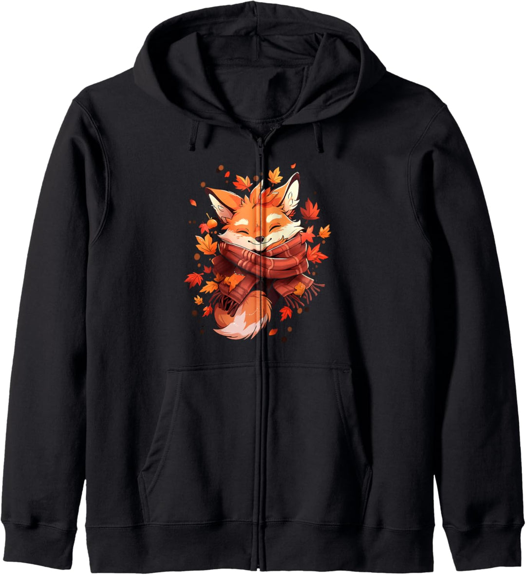 Fuchs Herbstsaison Herbstblätter Thanksgiving Kapuzenjacke