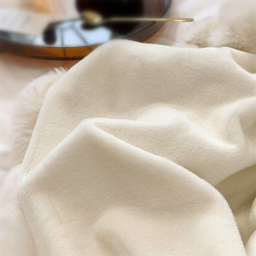 Fouriding Kunstpelz Fleece Decke,Winter weiche warme Blase Kunstpelz Fleece Decke für Bett Sofa Casu