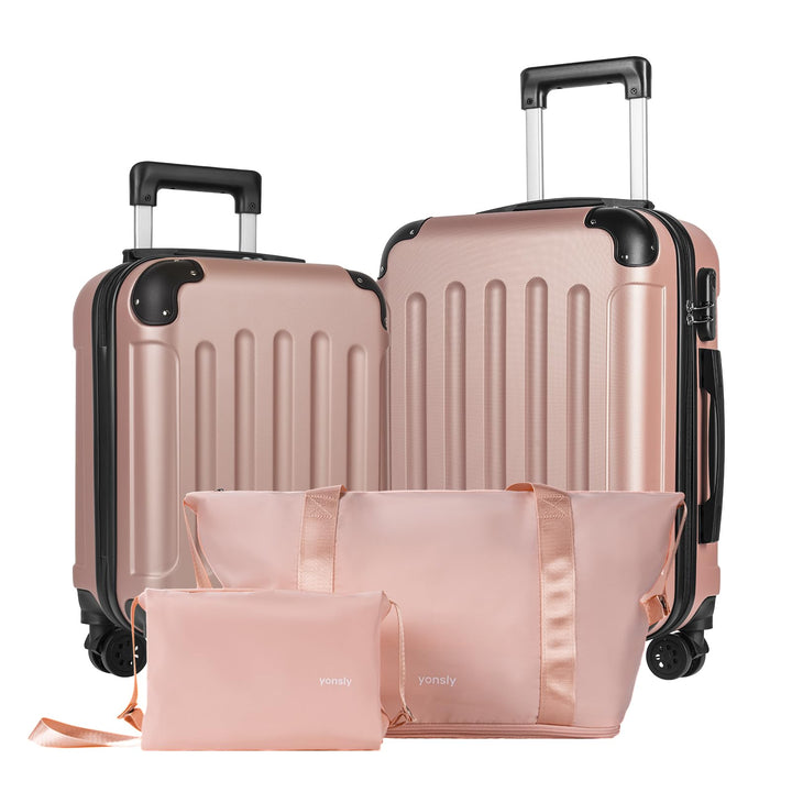 Reisekoffer Set 4-teilig, Trolley Kofferset mit 1 Reisetasche, 1 Kulturbeutel, Rollkoffer Handgepäck