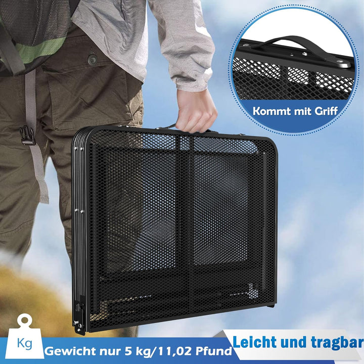AufuN Tragbare Campingtische 90x60x39cm, 2 Höhenverstellbar Klappbarer Multifunktionstisch, Grilltis