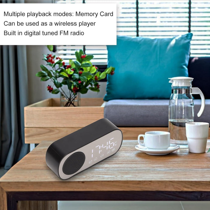 Radiowecker, Tragbarer Digitaler Wecker Dual 5.0 Wireless HiFi mit BT-Lautsprecher Zum Lesen, Kochen