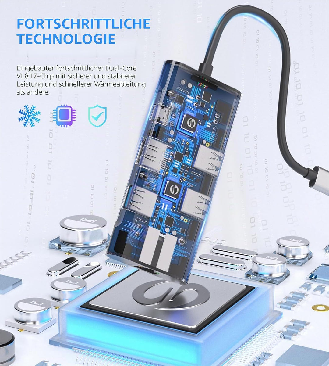 USB C Hub, UtechSmart Ethernet Multiport Adapter, 6 in 1 zu HDMI Dock kompatibel für MacBook Pro/Air