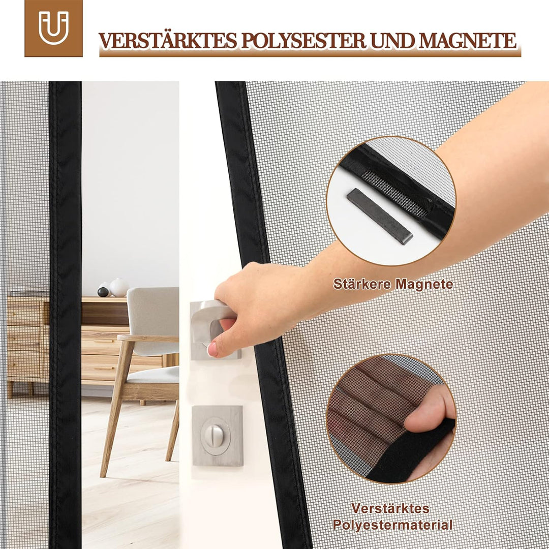 Yotache Fliegengitter Balkontür Magnet 80x200cm Fliegengitter Balkontür Seitliche Öffnung, Fliegengi