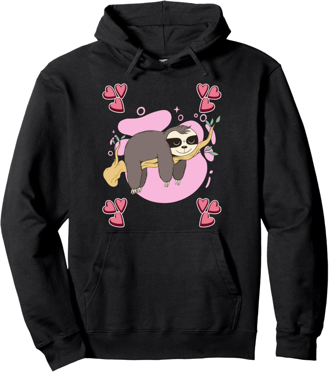 Damen Faultier Zeichnung Mädchen Faultier Pullover Hoodie