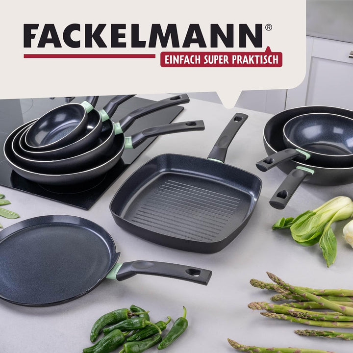 Fackelmann Brandao Antihaft-Bratpfannen Set Ø16/20 cm – Aus recyceltem Aluminium, PFAS-freie Keramik