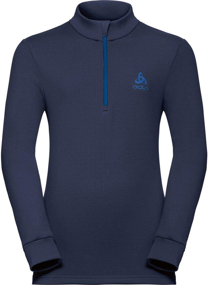 Odlo Kinder Midlayer 1/2 Zip Carve Kids Warm Pullover 116 Diving Navy - Diving Navy, 116 Diving Navy