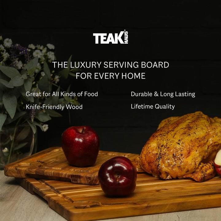 Teakhaus Schneidebrett 41x30,5x1,9cm, Holz, braun, 45x20x15 cm, 45x20x15 cm