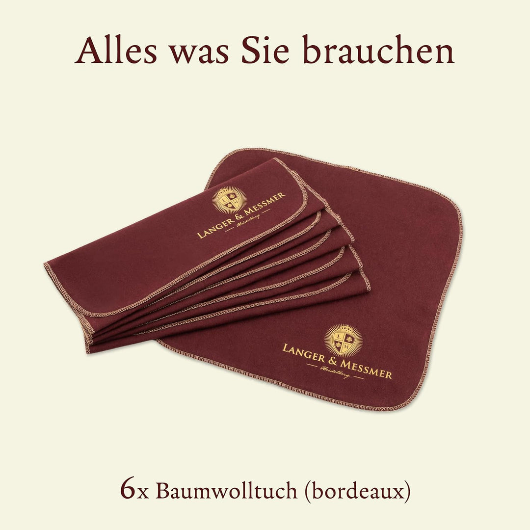 Langer & Messmer Poliertücher für Glattleder aus 100% Baumwolle im praktischen Set - Das Schuhputztu