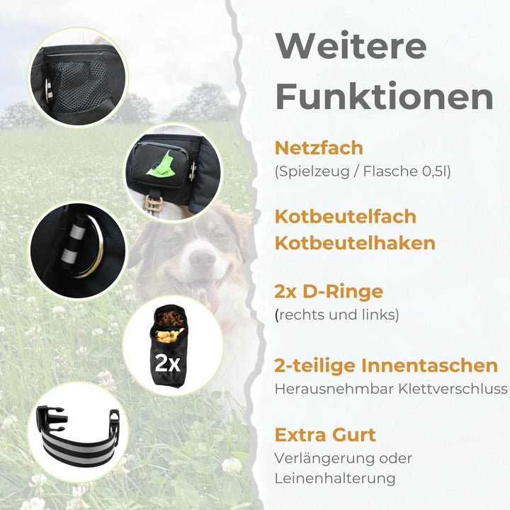 Leckerlitasche für Hunde - wasserdichte Hunde Leckerlitasche &amp; Bauchtasche Hundetraining, Gassi Tasc