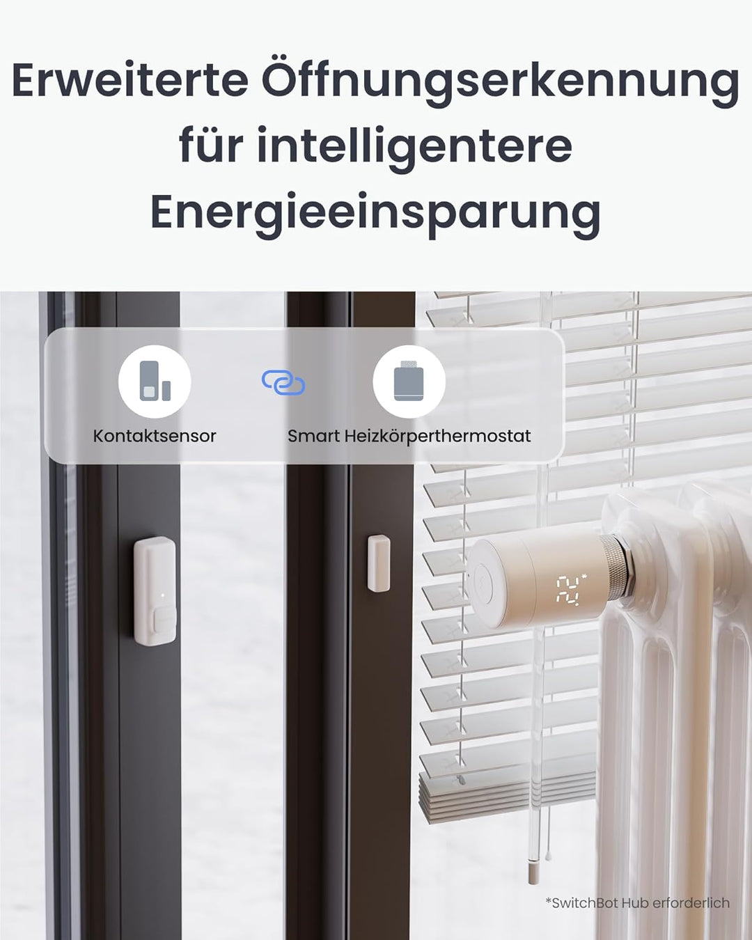 SwitchBot Smart Heizkörperthermostat Matter Combo, Bluetooth-Thermostat mit App&Zeitplanung, Energie