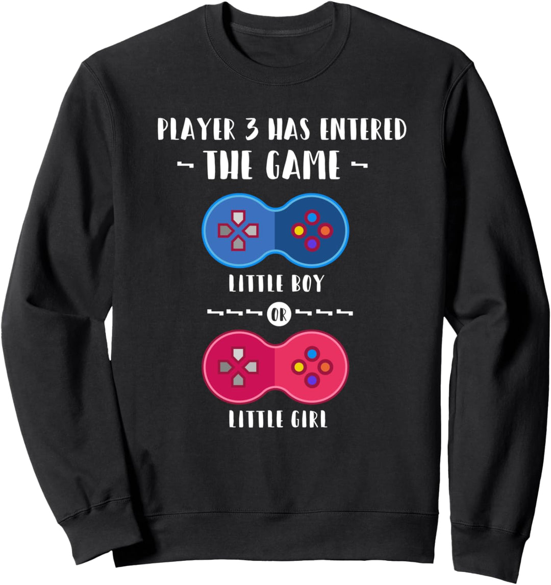 Gender Reveal Gamer - Spieler 3 eingegebenes Geschenk Sweatshirt