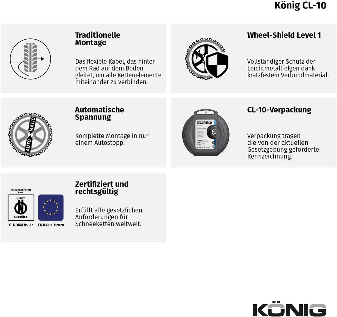 KÖNIG CL-10 105 - Schneeketten, CL-10 105