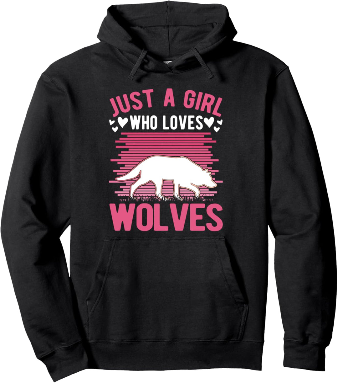 Just a girl who loves Wolves Wolf Mädchen Pullover Hoodie