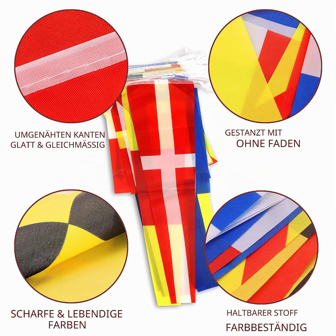 Anley International Maritime Signal Code String Flags Set van 40 vlaggen - 40 voet lange wimpels voo