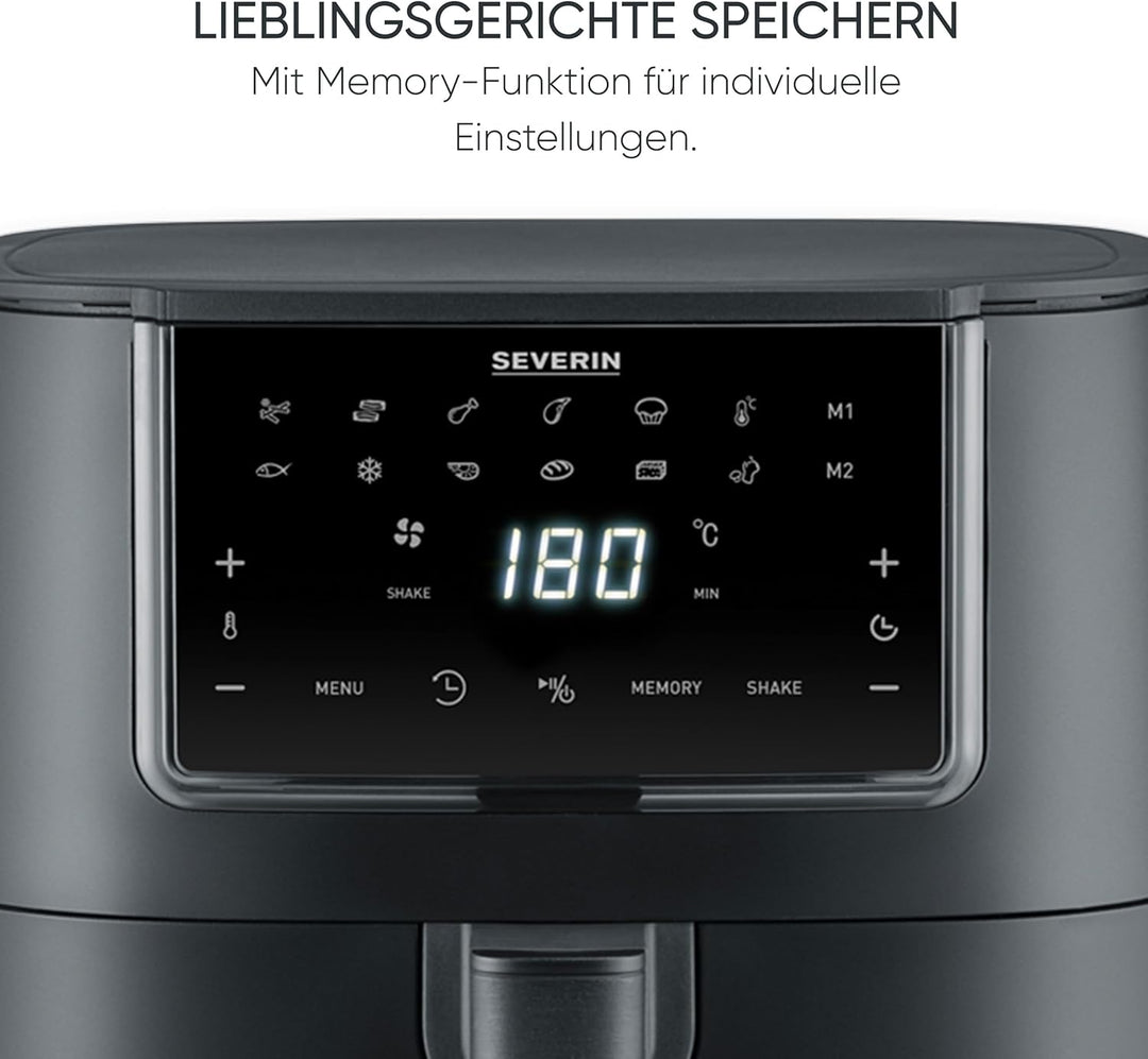 Severin Heissluftfritteuse Single XXL, 7L, 11 Automatik-Programme, Touch-Display, vielseitige Zubere
