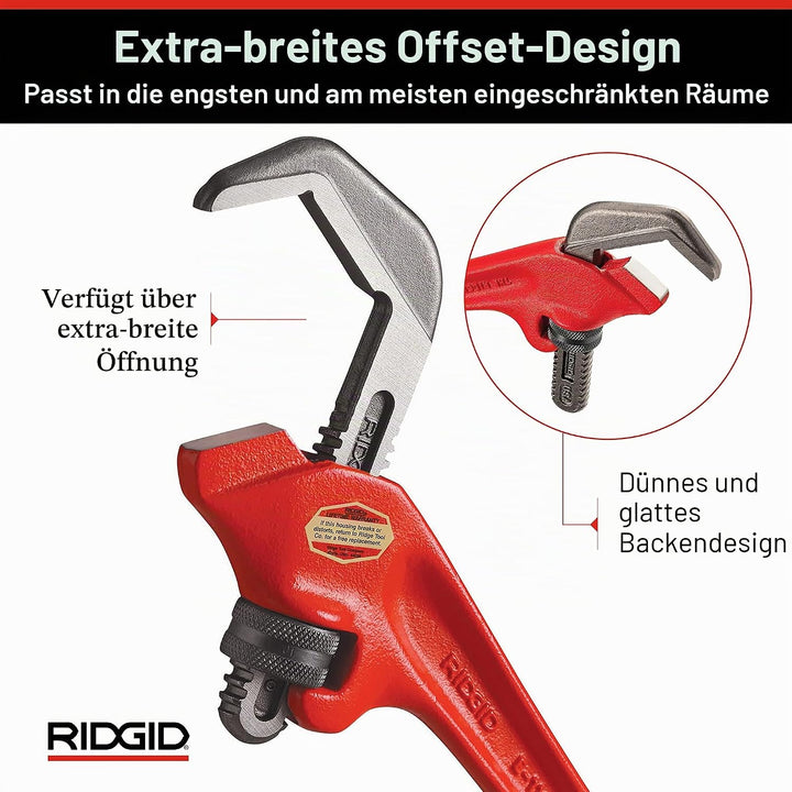 Ridgid 31305 Sechskant-Rohrzange, gekröpft, 67mm