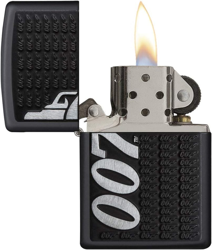 Zippo, James Bond-Feuerzeug, offizielles Lizenzprodukt, windsicher, langlebig M Schwarz, matt
