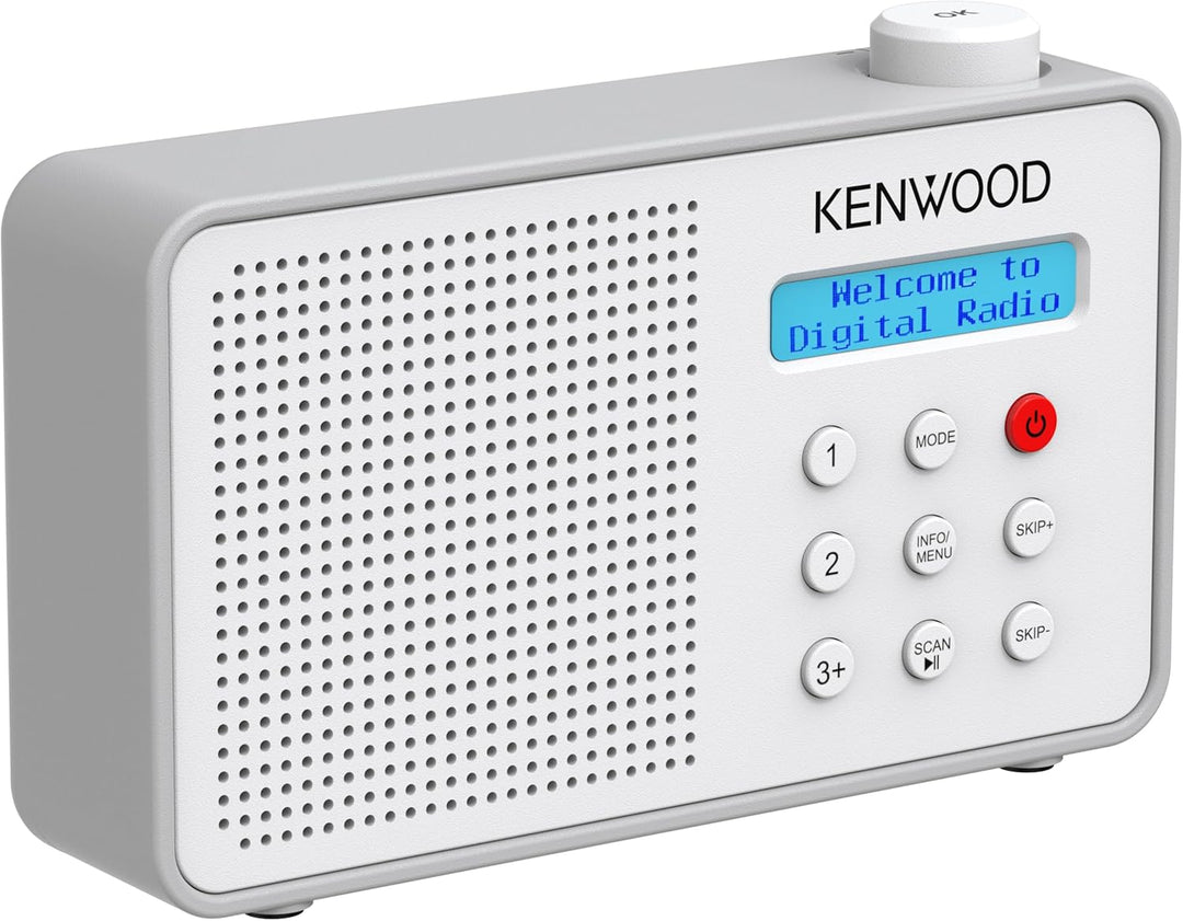 Kenwood CR-M25DAB-W - Tragbares DAB+ Radio mit Bluetooth, Automatic Safety Alert (ASA), Li-Ion Akku