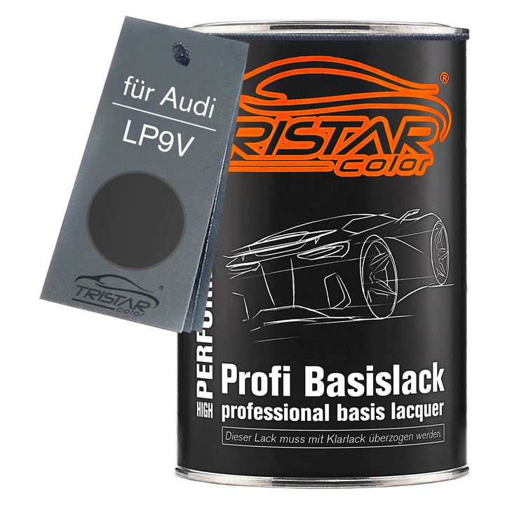TRISTARcolor Autolack Dose spritzfertig für Audi LP9V Schwarz Metallic Basislack 1,0 Liter 1000ml