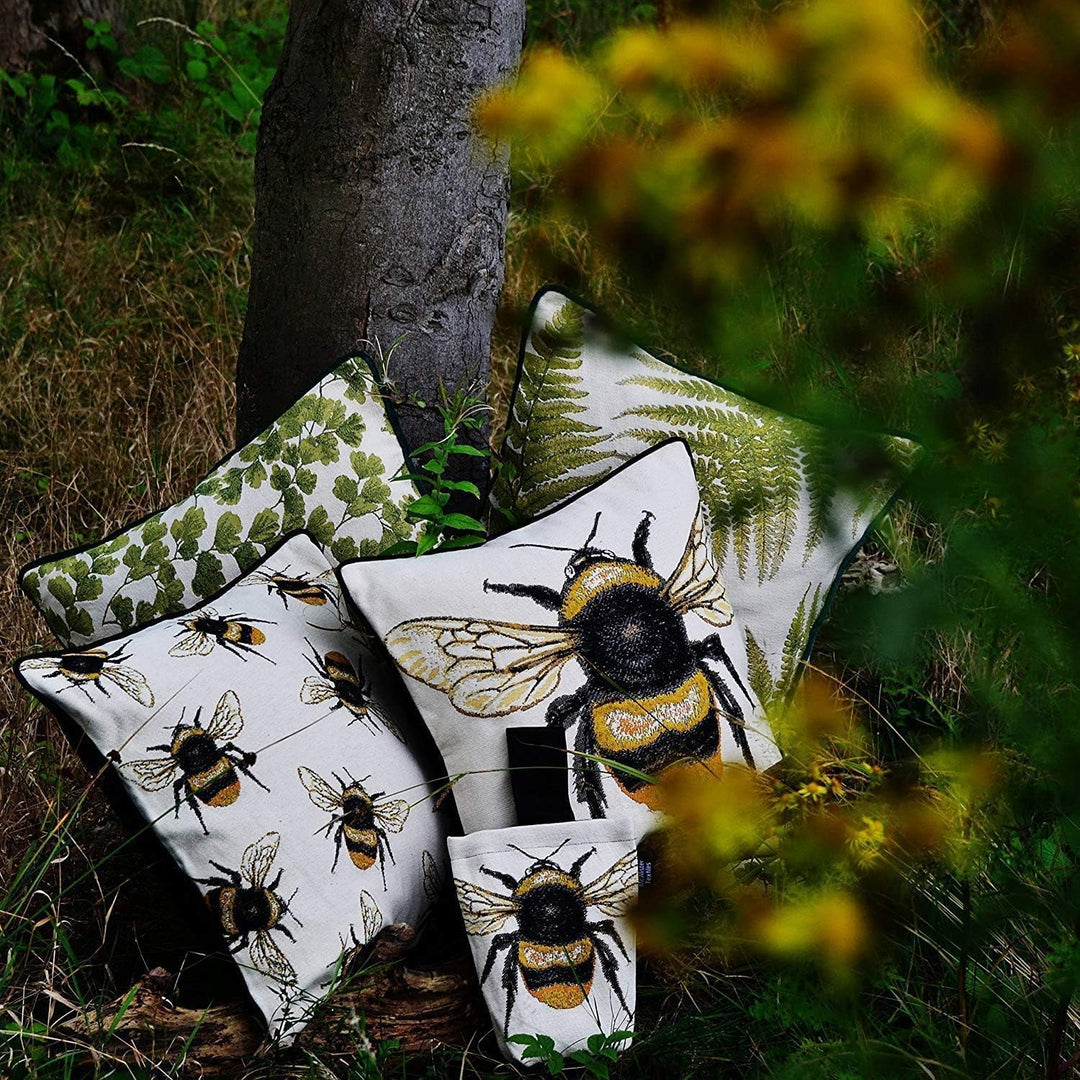 McAlister Textiles Tapestry | Bestickter Kissenbezug grüner Waldfarn | 40 x 40cm | gewobenes Blätter