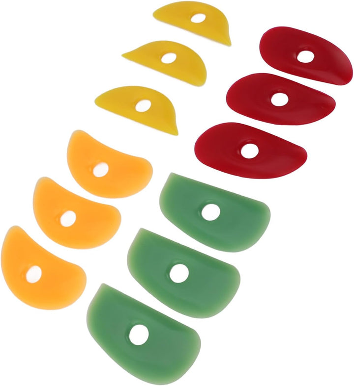 Mudtool, Tonwerkzeuge, 12 Stück, Keramik-Gummi-Ton-Keramikrippen, Silikon-Bildhauerwerkzeuge, Weiche