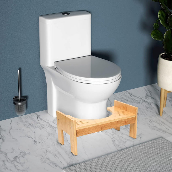 Toilettenhocker Erwachsene, Toilettenhocker WC-Hocker aus Bambus toilettenhocker holz, Tragbar 7-9in