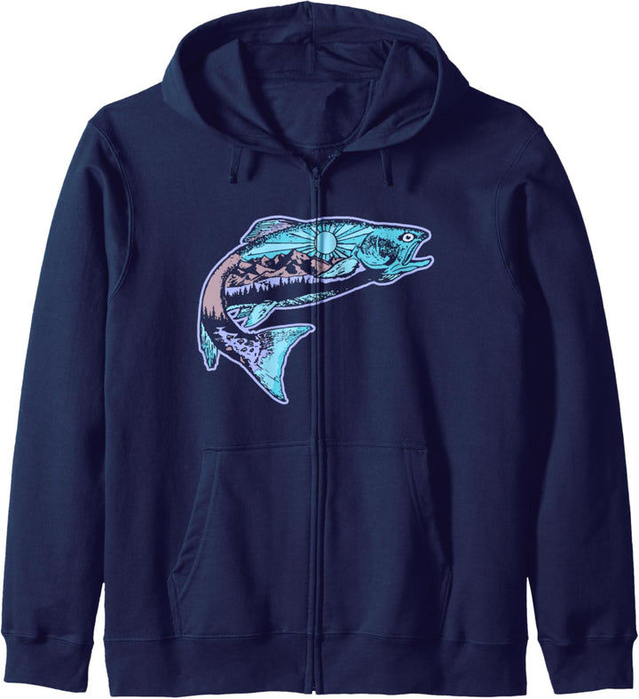 Trout Outdoor Illustration Series - Ethereal Kapuzenjacke