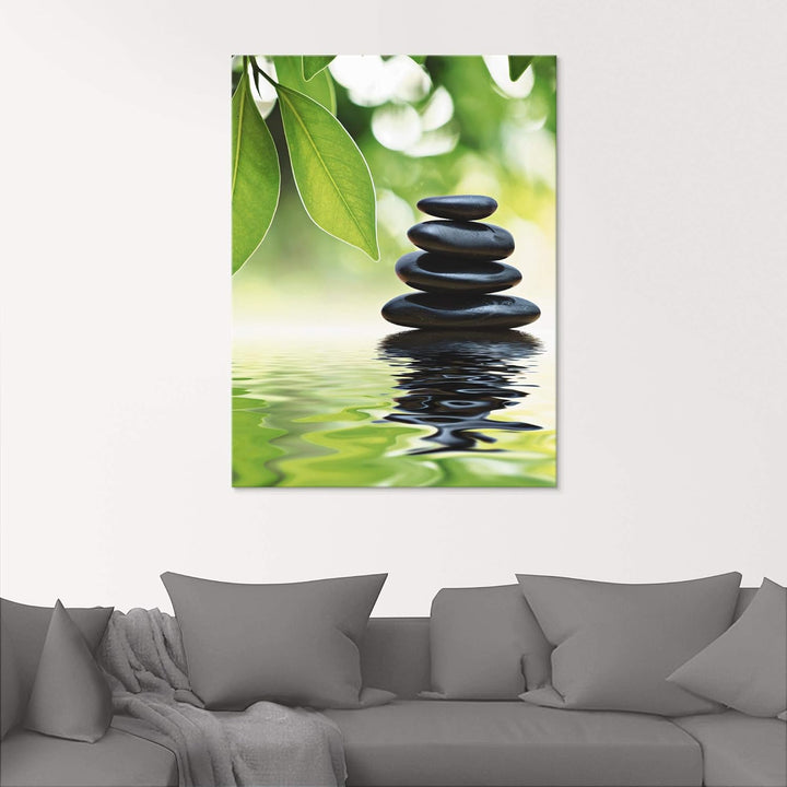 ARTland Glasbilder Wandbild Glas Bild einteilig 45x60 cm Hochformat Asien Wellness Entspannung Spa Z
