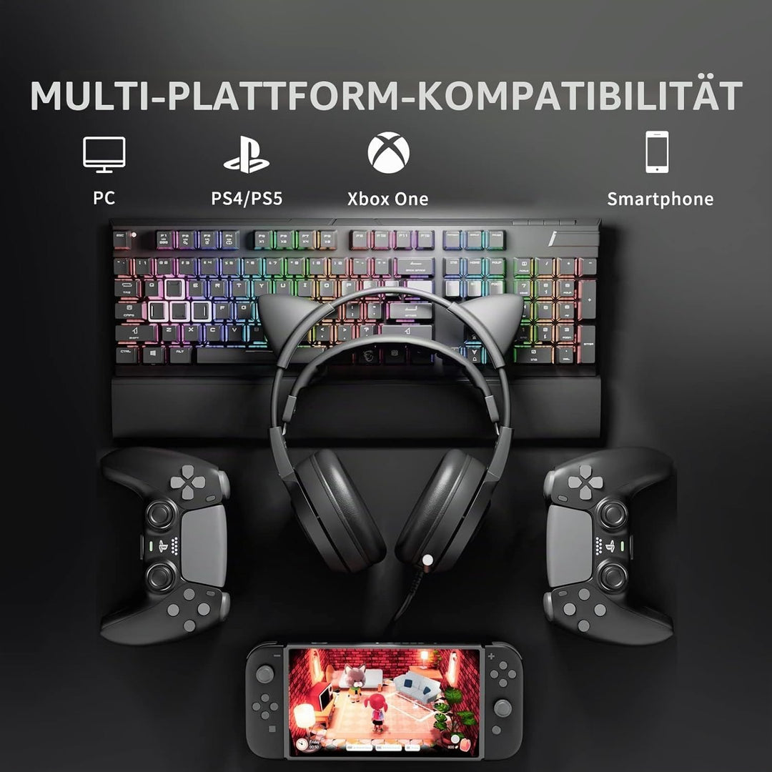 Somic Gaming-Kopfhörer für Xbox One, Stereo-Surround-Sound mit Geräuschunterdrückung, abnehmbares Ka