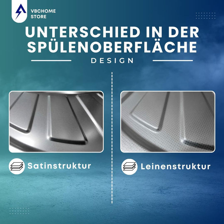 VBChome: Einbauspüle mit Hahnloch 780 x 435 mm Camping Küchenspüle - Leinenstruktur Alveus Basic 170