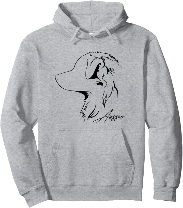 Aussie Australian Shepherd Profil Hunderasse Hund Hunde Pullover Hoodie