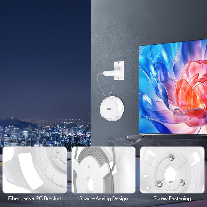 XLTTYWL® Wandhalterung für TP-Link Deco BE23/BE25/BE5000 (Weiss, 3er) | Für Deco BE23/BE25/BE5000, 3