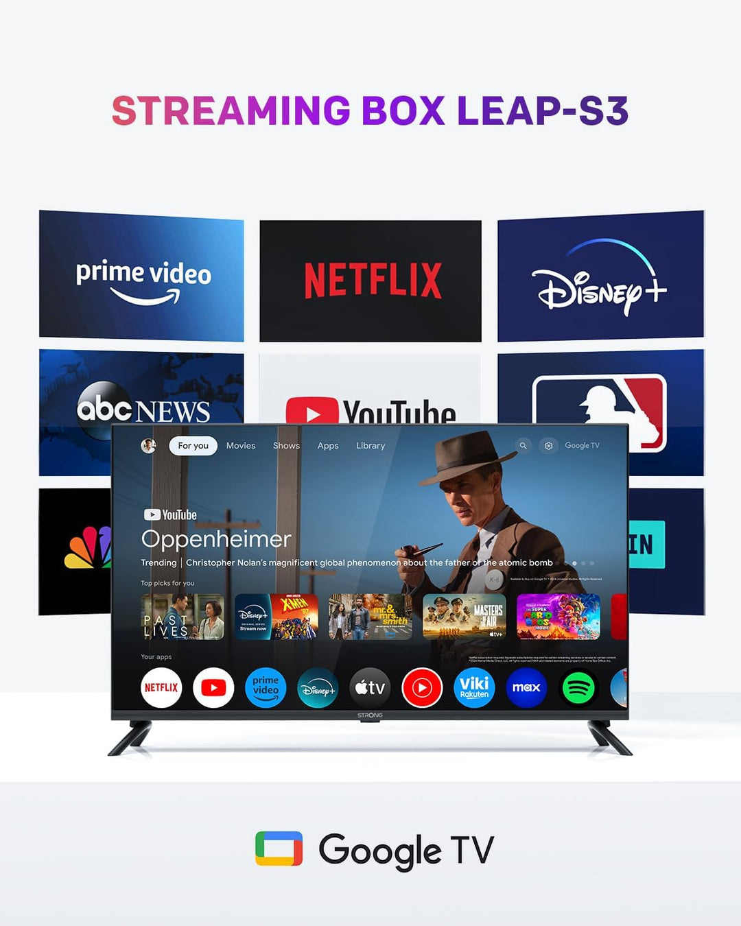 STRONG LEAP-S3 | Google TV-Box mit Android 11 | 4K UHD-Auflösung | Bluetooth-Sprachfernbedienung und