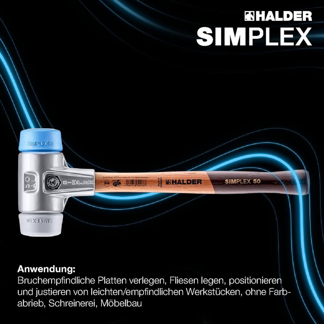 Simplex-Plusbox Starterkit Alu, Simplex-Schonhammer D60, TPE-soft/TPE-mid, mit Aluminiumgehäuse sowi