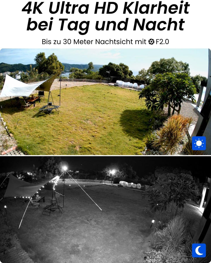 Reolink 4K Überwachungskamera Aussen Set, 8CH Videoüberwachung mit 4X 8MP PoE IP Kamera und 2TB HDD