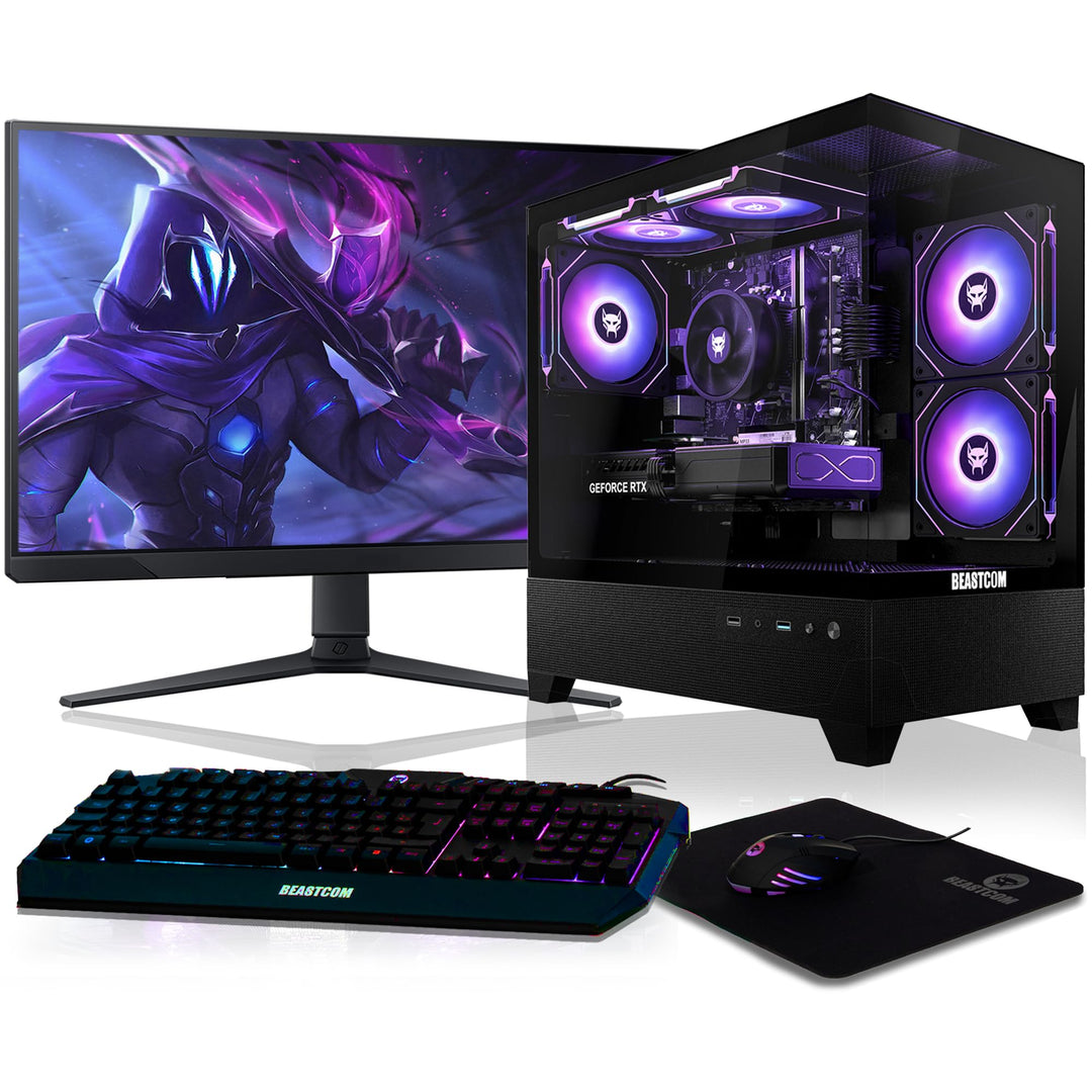 BEASTCOM Q5 | Gaming PC Set Bundle | AMD Ryzen 5 4500 6X 4,10GHz 12 Threads, RTX 5060 8GB, 16GB RAM,