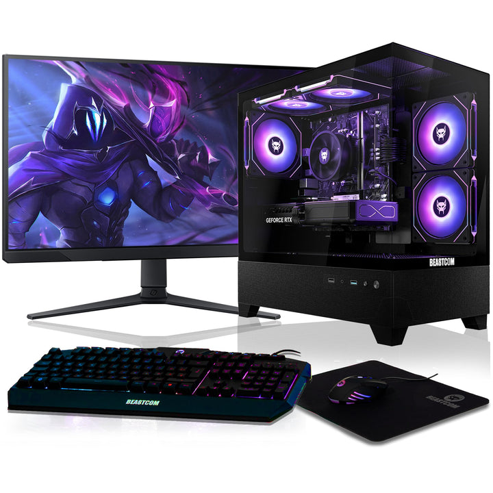 BEASTCOM Q5 | Gaming PC Set Bundle | AMD Ryzen 5 4500 6X 4,10GHz 12 Threads, RTX 5060 8GB, 16GB RAM,