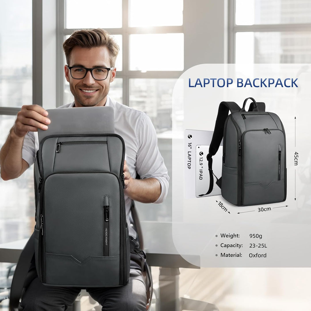 Business Rucksack Herren, Wasserdicht 15.6 Zoll Laptop Rucksack mit USB-Anschluss, Anti-Diebstahl Re