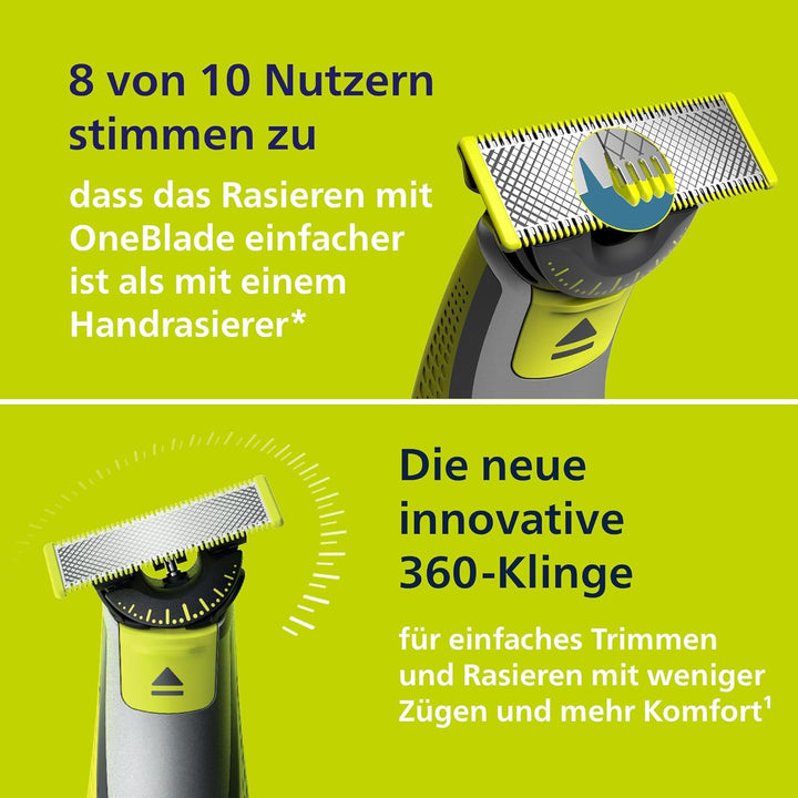 Philips OneBlade 360 Face & Body mit App-Anbindung - Elektrischer Bartschneider, Rasierer und Bodygr