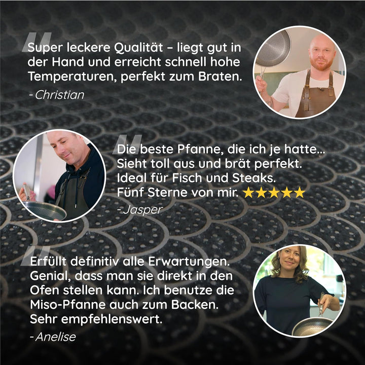 MISO Wokpfanne 30 cm Diamond Dust Keramikbeschichtete | Wokpfanne Induktion – PFOA-frei, kratzfest,