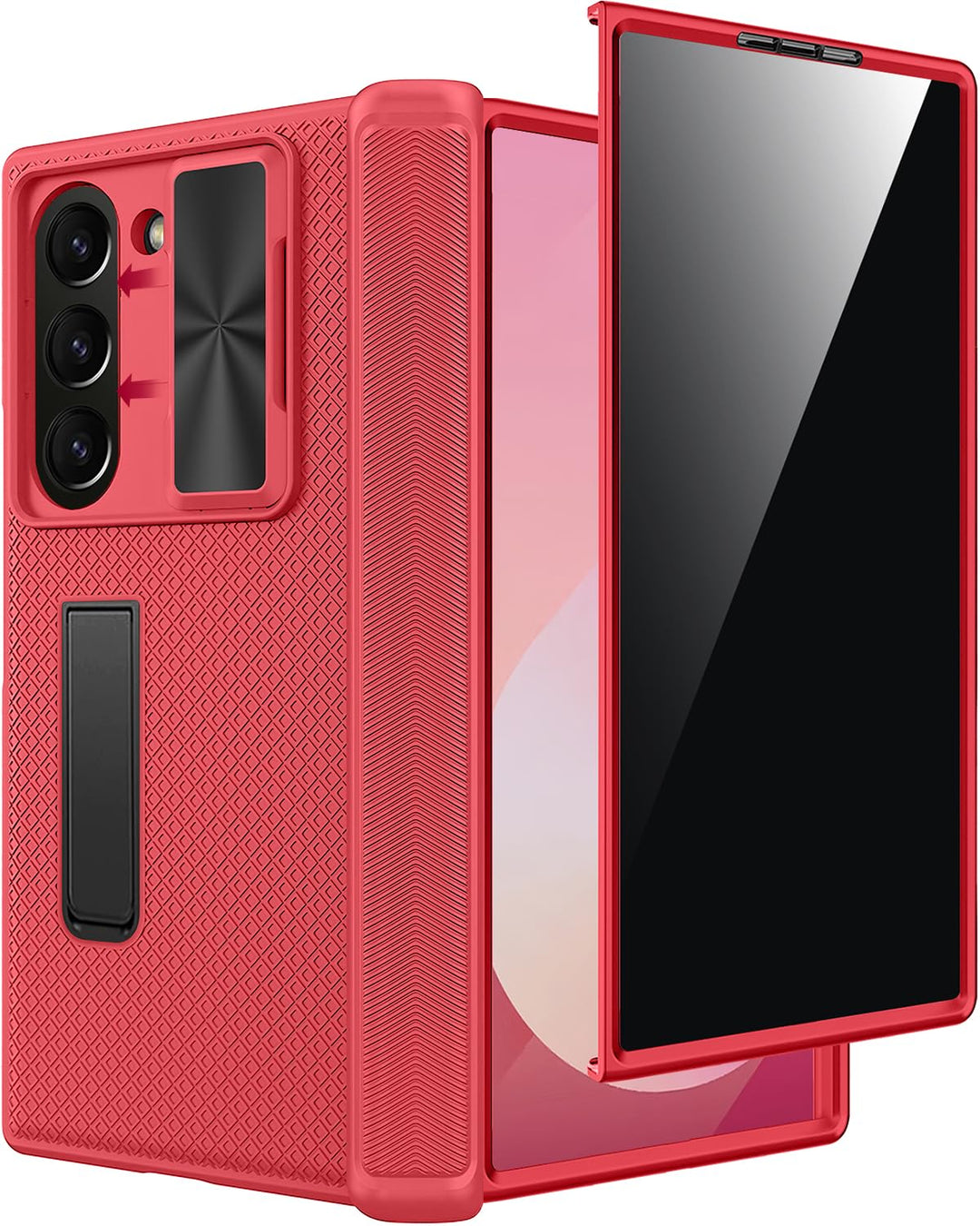 Miimall Kompatibel mit Samsung Galaxy Z Fold 6 Hülle mit Anti-SPY Displayschutz, [Kameraschutz+Schar
