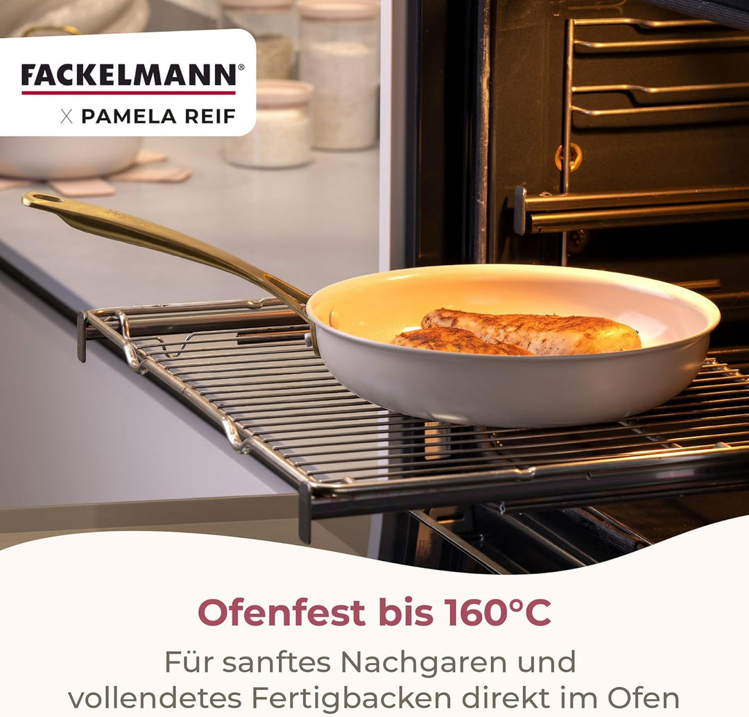 FACKELMANN x Pamela Reif Bratpfanne Ø 28 cm – aus recyceltem Aluminium mit PFAS-freier keramischer B