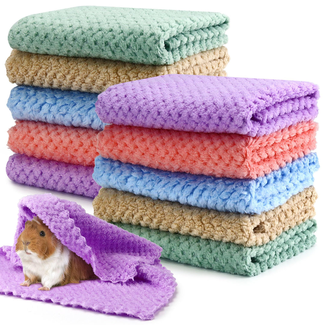 10 Stück Fleece-Decke für Meerschweinchen, 12 x 12 Zoll Meerschweinchen-Einstreu Wiederverwendbare H