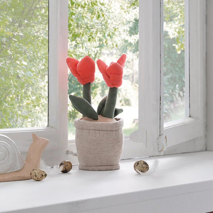 FRANK FLECHTWAREN Türstopper "Tulpen im Topf", 100% Polyester Masse: Ø 8 x 20 cm, Gewicht ca. 500 g